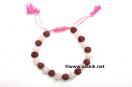 Rose Quartz Rudraksha D-string Bracelet